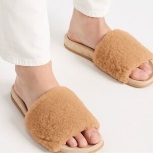 Jenni Kayne Shearling Slide Sandal Natural Shearling Women's Size 38 or US 8